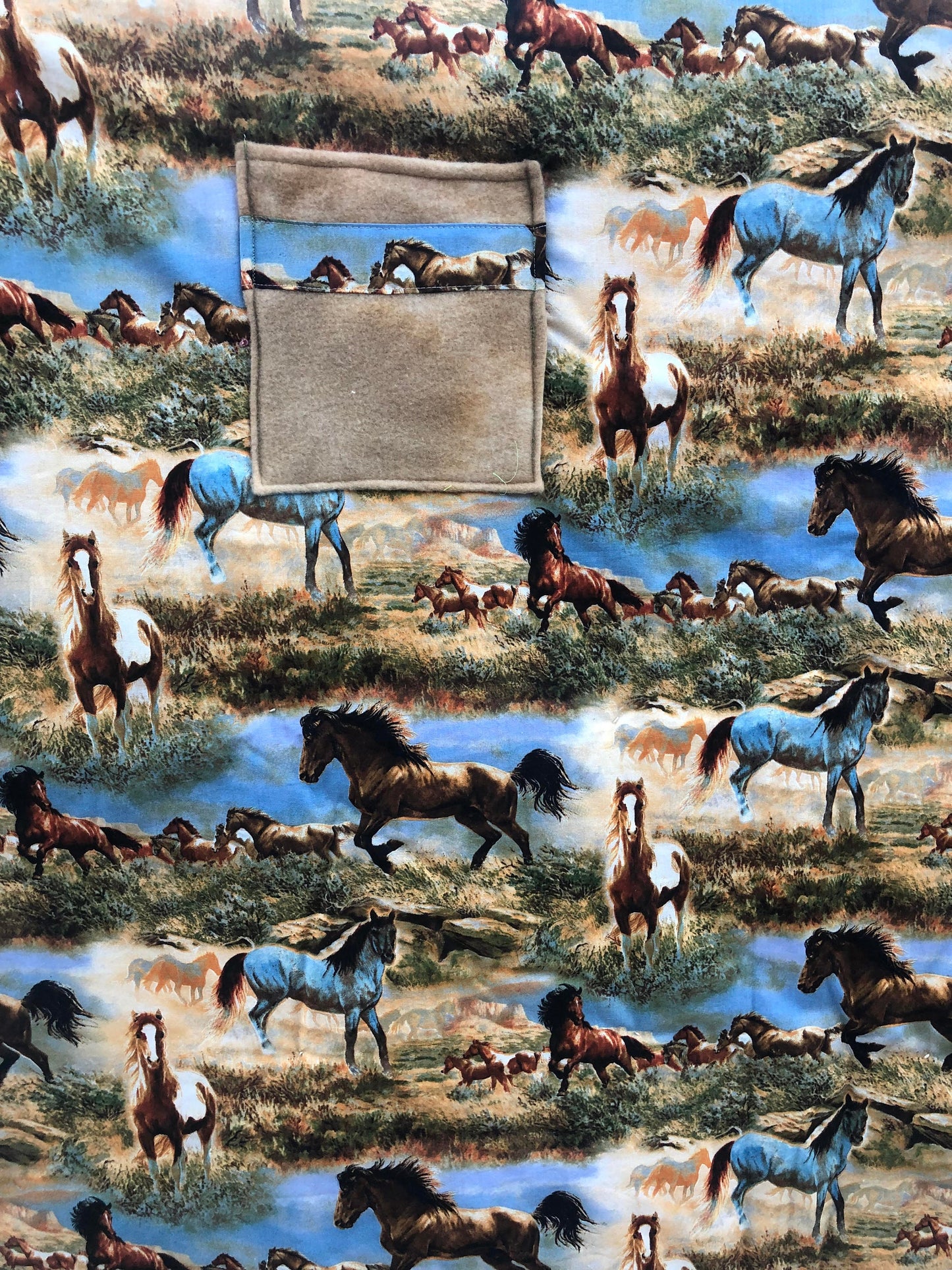 Beautiful Running Horses Lap Quilt/Blanket